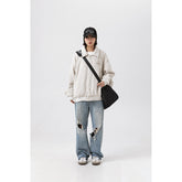 Unisex Jacket Retro Lapels Jacket Men and Women Couple Baggy Coat